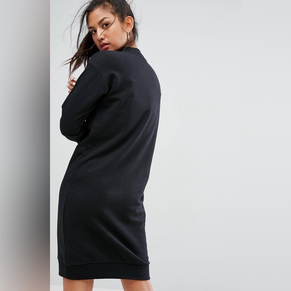 adidas Originals Trefoil Crew Neck Dress In Black - Picture 6 of 14